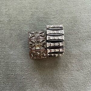 (2) Vintage Stretchy Costume Jewelry Rings